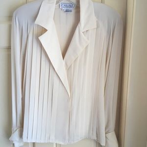 Carlisle silk blouse& pleated silk skirt. Includes matching leather belt.